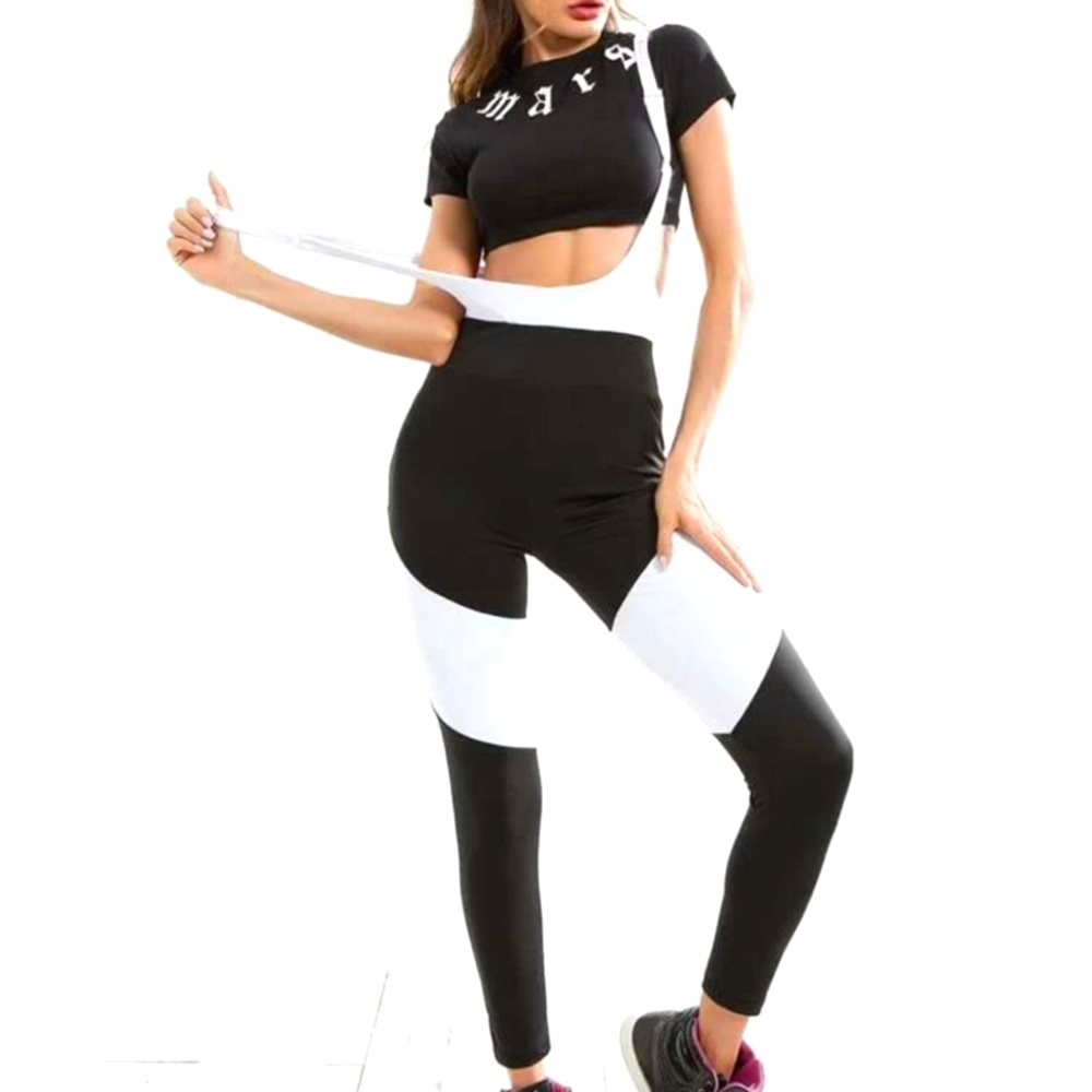 Shein One Peice Color Block Cross Back Jumpsuit
